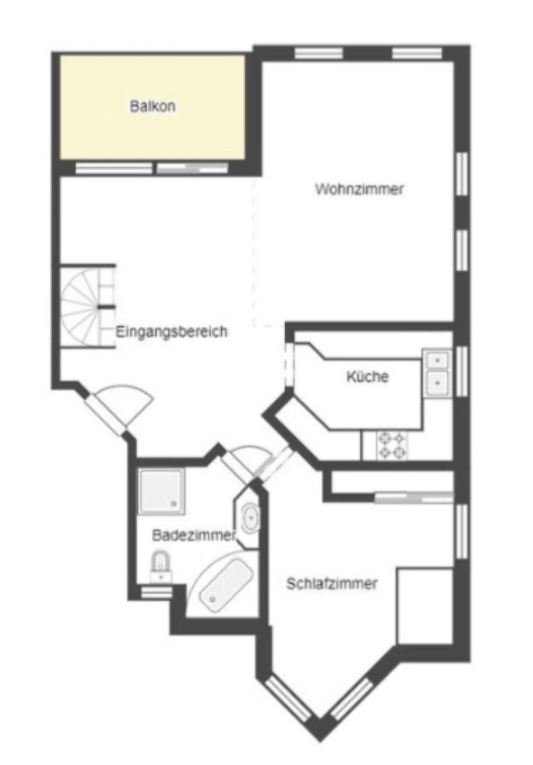 Grundriss Dachgeschosswohnung Stuttgart